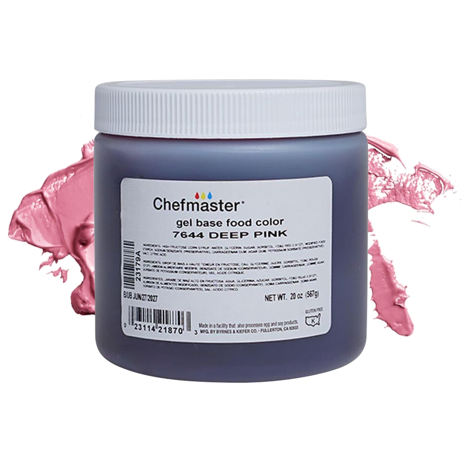 Chefmaster Deep Pink Gel Food Coloring | Vibrant Color | Professional-Grade Dye for Icing, Frosting, Fondant | Baking & Decorating | Fade-Resistant | Easy-to-Use | Made in USA | 20 oz