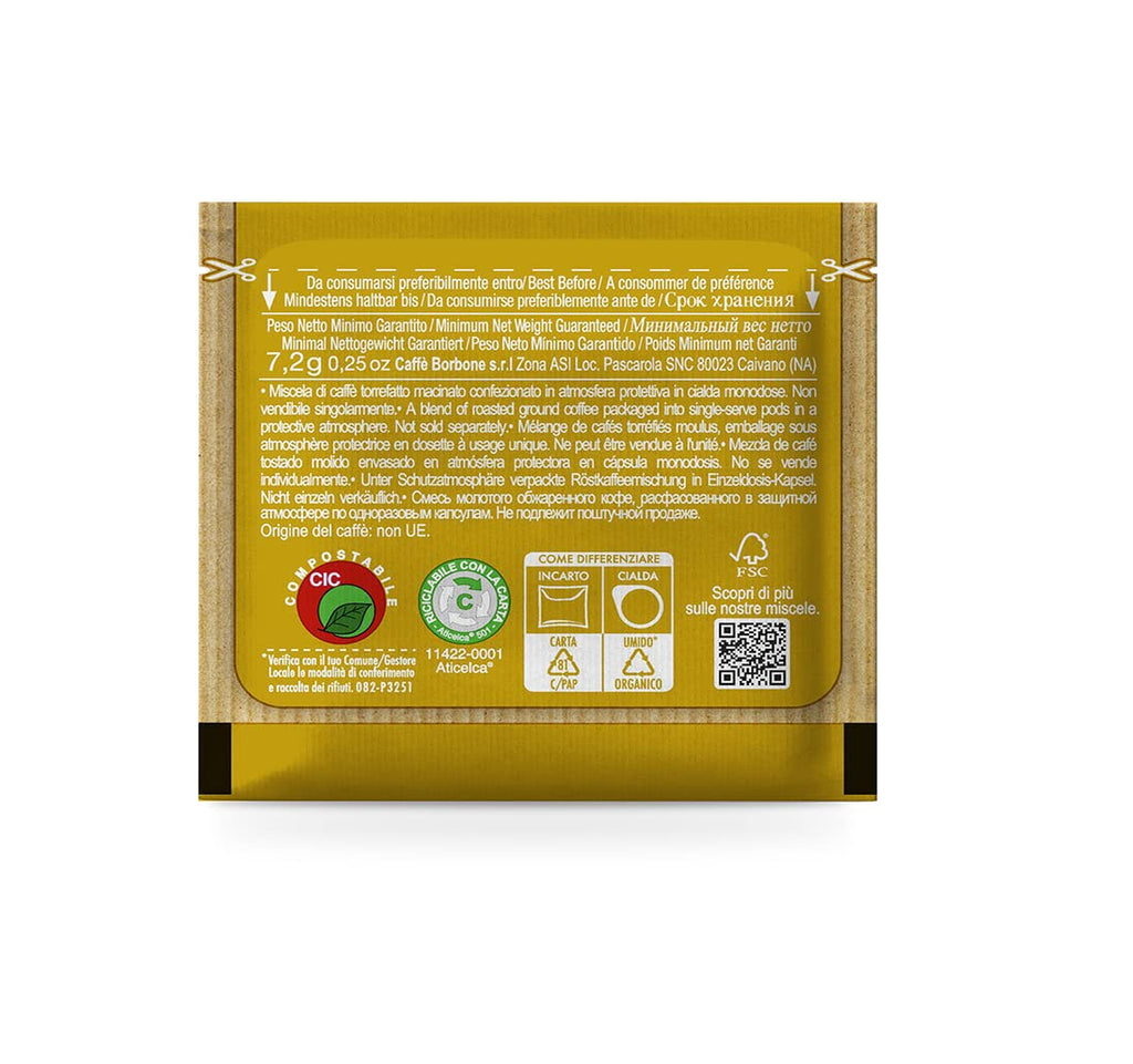 Caffe Borbone Espresso Paper Pods, Gold Blend, Sweet and Refined, Medium Roast ESE Pods, Authentic Italian Espresso- 150 Count