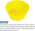 uxcell 42Pcs Silicone Cupcake Liners, Non-Stick Baking Cups, for Cooking Eggs, Baking Muffins and Make a Cake(Yellow)