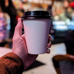 Smygoods White Disposable Paper Coffee Cups with Lids (16 OZ, 50 Count) For Hot Beverages, Tea, Espresso, Cocoa - To Go Drink Containers, Café & Office