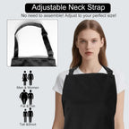 Kitchen Bib Apron for Women Men with Pockets Chef Art Aprons for Cooking Painting Pottery Ceramics