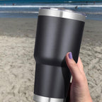 DOMICARE 30oz Tumbler Bulk with Lid and Straw, Double Wall Travel Coffee Mug, Insulated Vacuum Stainless Steel Tumblers, Powder Coated Tumbler Cup (Black, 8)