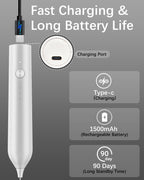 Rechargeable Milk Frother with Stand, Electric Frother Wand Handheld Coffee Foam Maker Detachable Stainless Steel Whisk Drink Mixer Foamer for Latte, Cappuccino, Hot Chocolate, Egg (White)