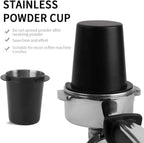 Coffee Dosing Cup 51mm, Stainless Steel Espresso Dosing Cup, Black Coffee Powder Feeder Part Replacement for Espresso Coffee Machine with 51mm Portafilter, 1Pcs