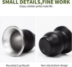 Yerba Mate Cup Set, Include Stainless Steel Double-Wall Mate Gourd with 2 Bombilla Straws and Cleaning Brush, 7.8oz Capacity, Black