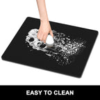 Rnivvi Dish Drying Mat, 16x18" Absorbent Drying Mat for Kitchen Counter, Cute Heat Resistant Dish Drying Pad Anti-Slip Dish Mat Drying Kitchen Mat, Dish Rack Mats for Bar Counter, Jet Black