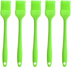 Silicone brush, Oil Brush for BBQ Kitchen Cooking Baking and Grilling（5 PCS,Green)