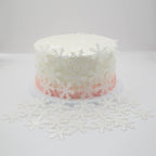 Gyufise 50Pcs White Edible Cupcake Toppers Snowflakes Cake Decoration for Christmas Winter Frozen Birthday Party Supplies