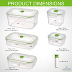 Lasting Freshness 11 piece Vacuum Seal Food Storage Containers with Vacuum Pump, Airtight and Leak Proof, Vacuum Sealed Food Storage Containers, Meal Prep Containers, Keep Food Fresh up to 5 X Longer