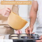 BoxedHome Nesting Plastic Mixing Bowl Set, 4 Piece Mixing Bowl Set with Pour Spouts, Size 1.7, 2.5, 3.5 and 4.5qt, for Prepping, Mixing, Baking, Cooking, Maize