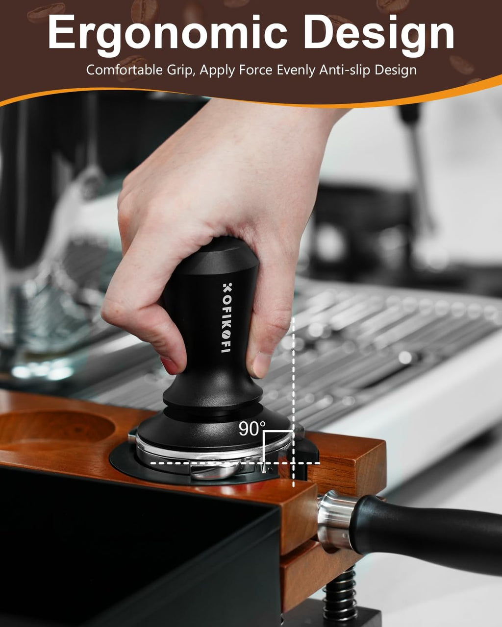 51mm Espresso Tamper, Coffee Tamper with 30lbs Spring Loaded, Barista Espresso Coffee Tamper with Stainless Steel Ripple Base and Aluminum Handle Fits for All 51mm Espresso Machines