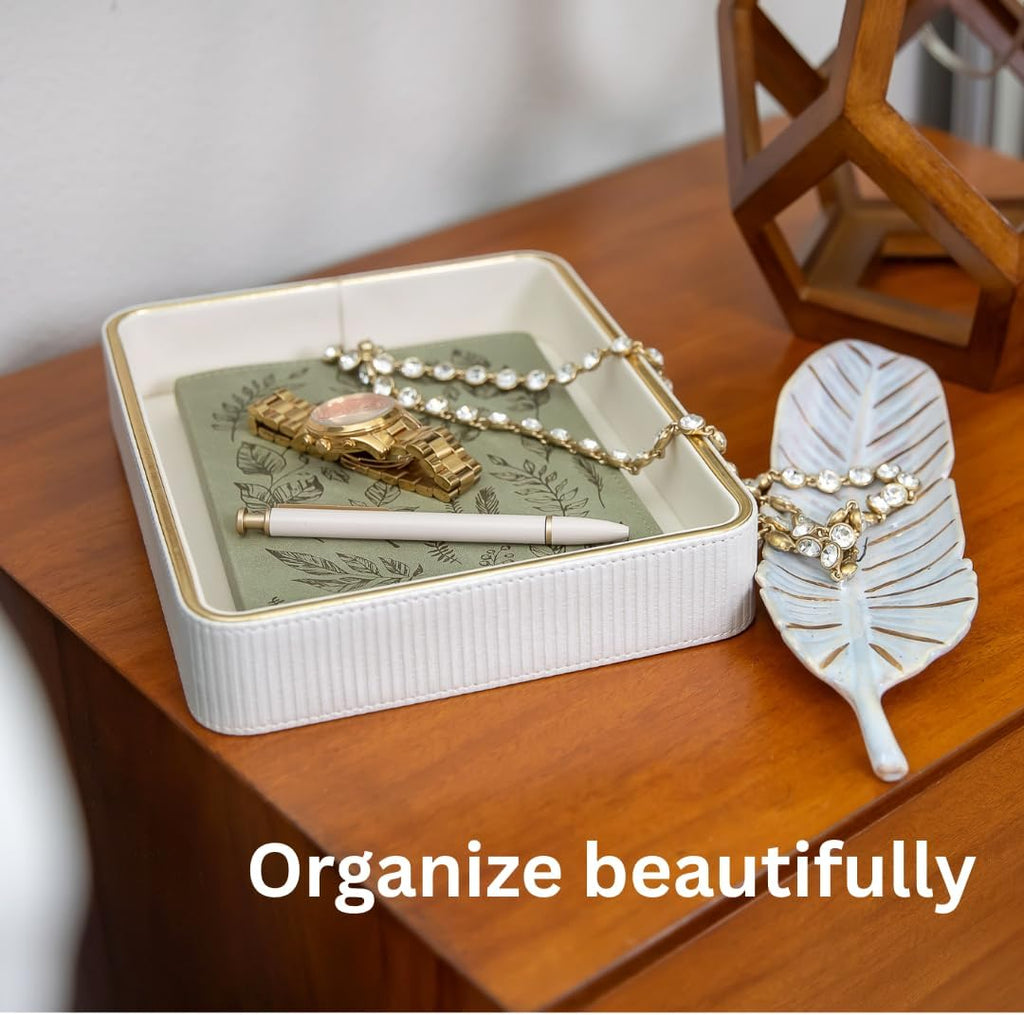 Perfume Tray for Women Valet Tray Night Stand Bedside Organizer| Perfume Organizer Catchall| Perfume Trays for Dresser Vanity Tray for Dresser Countertop| Perfume Holder