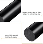 HARFINGTON Acrylic Clay Roller 9 Inch x 1 Inch Solid Non-Stick Plastic Round Tube Roller Polymer Clay Rod Fondant Rolling Pin for Shaping, Sculpting, Modeling DIY Crafts, Black