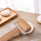 Small Rolling Pin, Wooden Dough Roller, Non-Stick Pizza Roller, T Type Rolling Pins for Kitchen Baking, Pizza Dough Press (2.8 * 5.1 inch)