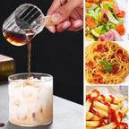 Espresso Cups Set of 2, 4 OZ Espresso Shot Glass with Handle V-Shaped Mouth, Ribbed Milk Frothing Pitcher, Glass Measuring Cup,Cappuccino Cup, Coffee Bar Accessories (Clear)