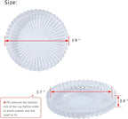 Glass Coaster 6 Pack Round Cup Coasters for Drinks,Crystal Coffee Coaster,Stylish Drink Coasters for Kitchen Bar Dining Room Living Room Office Decor and Jewelry Storage,Clear