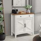 VASAGLE LIRY Collection - Buffet Cabinet, Coffee Bar Cabinet with a Drawer, Adjustable Shelf, Sideboard Storage with Cable Hole, Drawer Divider, Rustic White and Honey Brown UBBK341W01