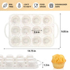 FUNBAKY Silicone Muffin Pan with Metal Frame, Nonstick 12 Cups Regular Size Silicone Muffin Tin for Oven Baking Easy to Move with Handle BPA Free
