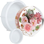 KISREL Large Round Resin Molds, Epoxy Resin Deep Round Casting Mold,Large Silicone Molds for Flower Preservation, Deep Pour Mold for Furniture Decoration, DIY Wedding Bouquets, Valentine's Day Gifts