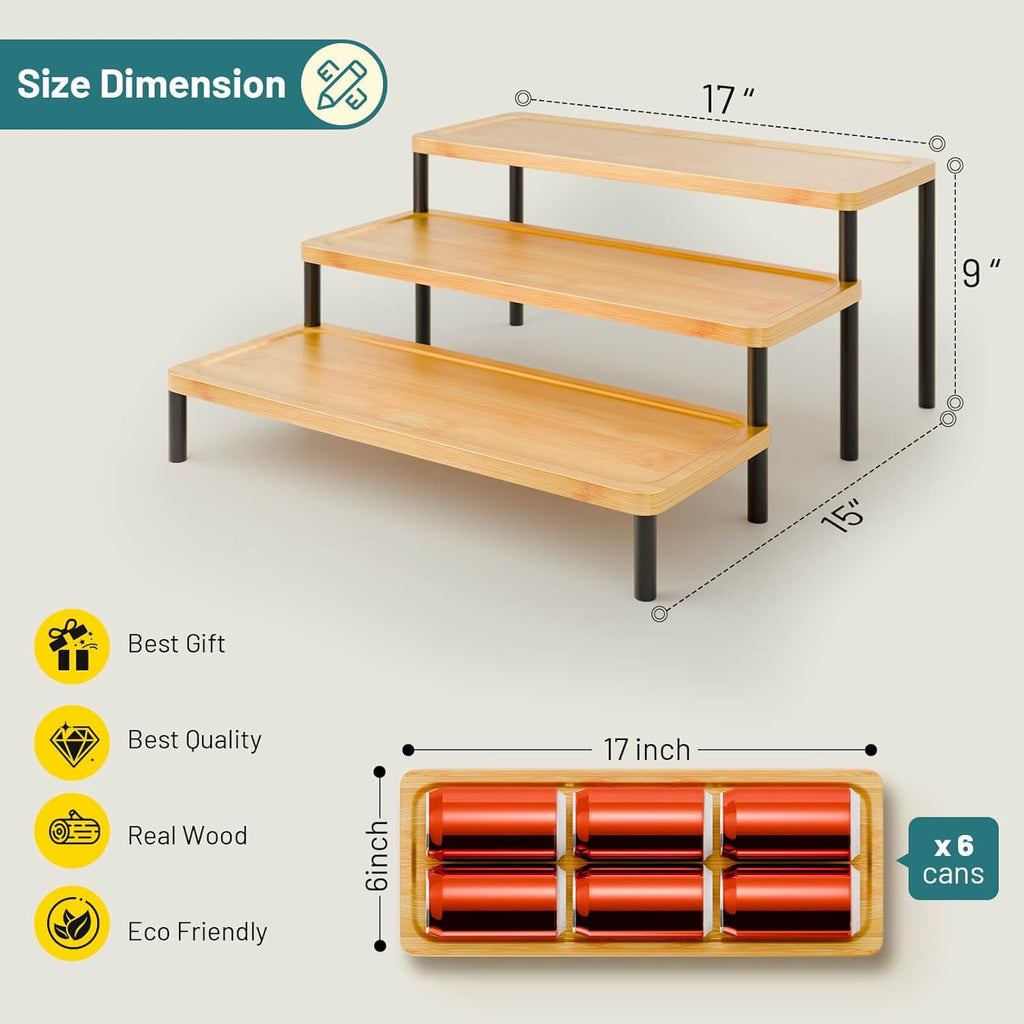 3 Tier Serving Tray Set,17" Serving Tray Stand & Platter Tower Plate for Party Supplies,Reusable Trays for Food Fruit Cookie Afternoon Tea Hosting, Appetizer,Dessert Table Display Set