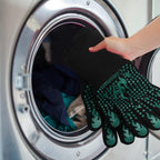 Comsmart BBQ Gloves, 1472°F Heat Resistant Grilling Gloves Silicone Non-Slip Oven Gloves Long Kitchen Gloves for Barbecue, Cooking, Baking, Short, Green