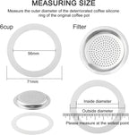 2/3/6/9/12 Cup Gasket & Filter For Stovetop Espresso Coffee Makers, Rubber Seal For Stove Top Coffee Maker Moka Pot, Silicone Gasket Seals, Espresso Machine Replacement Parts(6 cup)