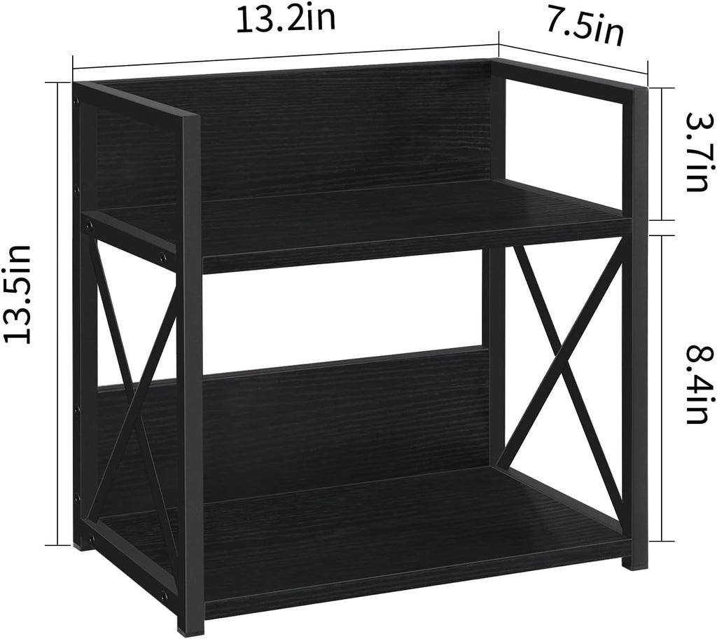 YINMIT Countertop Shelf Organizer,Coffee Bar Accessories,Spice Rack,Coffee Counter Shelf,2 Tier Coffee Organizer Station for Mugs,Cups,Cream,Syrup(Black, Medium)