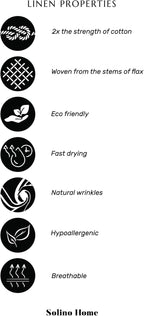 Solino Home Linen Kitchen Apron for Men & Women - 100% Pure Linen Indigo/Ivory Bib Apron with Front Pockets - Handcrafted from European Flax