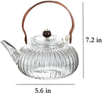 Glass Teapot with Infuser Clear Glass Tea Kettle 30 oz Tea Pot for Stove Top, Loose Tea, Tea Maker Gift