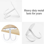 Mocoum Under Cabinet Mug Hooks, Rustic Mug Organizer Rack Coffee Cup Holder Mug Rack Under Shelf Hanging Hooks Rack for Mugs, Coffee Cups and Kitchen Utensils Display (White, 6)