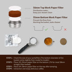 watchget 55mm Espresso Paper Filters - 100 Pcs Unbleached Coffee Filter Papers, Compatible with 58mm Bottom Portafilter Baskets and Espresso Machine Handles