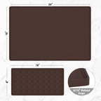 Rnivvi Silicone Coffee Mat, 16" x 24" Waterproof Raised Edge Coffee Bar Mats for Espresso Machine Station Accessories, Heat Resistant Detachable Dish Drying Pad for Kitchen Counter, Dish Rack, Brown