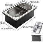 Espresso Coffee Knock Box, Large Size Stainless Steel Coffee Pucks Container, with Noise Reduction Rubber Ring,Silicone Bar for Knocking Portafilter Filter Grinds