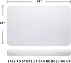 Silicone Dish Drying Mat for Multiple Usage,Easy clean,Eco-friendly,Heat-resistant Silicone Mat for Kitchen Counter or Sink,Refrigerator or Drawer Liner Translucent 3XL 28 inches x 18 inches