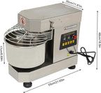 Commercial Food Mixer 750w,Stainless Steel Dual Rotating Dough Kneading Machine,10.5QT Heavy-duty Dough Mixer with Food-Grade Bowl Security Shield Timer for Bakery Restaurant Home