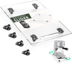 360° Sliding Tray for Coffee Maker & Kitchen Appliances - Silent Rubber Wheels, Clear Acrylic Organizer Tray for Under Cabinet - Space Saving Countertop Accessory, 9.8x14 Inch (Clear)