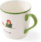 Spode Kit Kemp 12oz Doodle Mug | An Apple A Day- Unique Doodle Pattern | Fine China | Dishwasher Safe | For Coffee and Tea | Ideal Celebration Gift | Home or Office Use