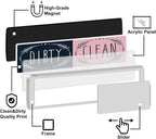 KitchenTour Clean Dirty Magnet for Dishwasher Upgrade Super Strong Magnet - Easy to Read Non-Scratch Magnetic Silver Indicator Sign with Clear, Bold & Colored Text, Pink
