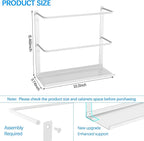 2 Pack Kitchen Wrap Organizer Door Mount, Aluminum Foil Holder Cabinet Door Organizer Cabinet Storage Basket for Kitchen Wrap/Food Bag Storage, White