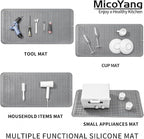 Silicone Dish Drying Mat for Multiple Usage,Easy clean,Eco-friendly,Heat-resistant Silicone Mat for Kitchen Counter or Sink,Refrigerator or Drawer Liner Grey 5XL 36inches x 18inches