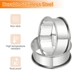 HARFINGTON 6pcs Crumpet Rings 2.36" Nonstick Round Cake Ring Stainless Steel Double Rolled English Pastry Rings for Kitchen Baking Crumpet Dessert, Silver