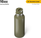 RTIC 16oz Journey Bottle Metal Stainless Steel Vacuum Insulated, BPA Free, Reusable, for Water, Hot and Cold Drinks, Travel, Sports, Camping, Olive