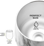 BALIBETOV 5 pcs large Yerba Mate Cup and Bombilla Kit, Includes one 8 oz Yerba Mate Gourd with Lid, Two Bombillas Mate Straw and one cleaning brush (Marble, 8.00)