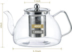 1200 ml/40 oz Glass Teapot with Infuser, Glass Tea Kettle Stovetop，Tea Pot with Infusers for Loose Tea, Tea Maker Gift