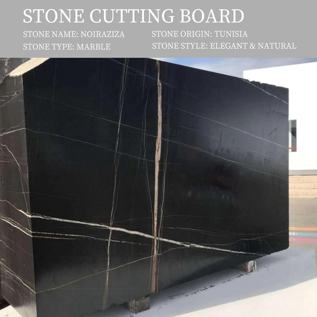 Koville Natural Marble Cutting Board for Kitchen, 11inch Round Hand Crafted Marble Slab for Cheese, Charcuterie, Pastry Board - Wedding Gift, House Warming Gift(NOIRAZIZA)