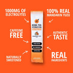 Boba Tea Hydration | Electrolyte Powder Drink Mix | Mandarin Yuzu | 1000mg Electrolytes, Vitamin C | 16 Stick Packets
