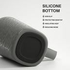 Ideus Vacuum Insulated Coffee Mug, 16oz Reusable Stainless Steel Thermal Double Walled cup with Handle and Slider Lid for Hot & Cold Beverages, BPA Free (Leapord Gray)