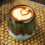 Espresso Cups Ceramic Kiln-Change Mini Espresso Coffee Cup KungFu Tea Set Spirits Cups Tasting Cups Mate Cup (2Pcs, Green)