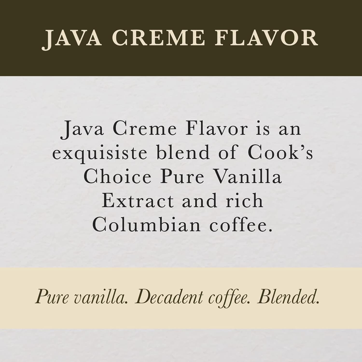 Cook's Java Creme Flavor 16 oz