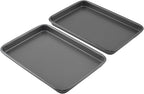 GoodCook Everyday Set of 2 Nonstick Steel 9" x 6.2" Toaster Oven Mini Baking Sheets, Gray